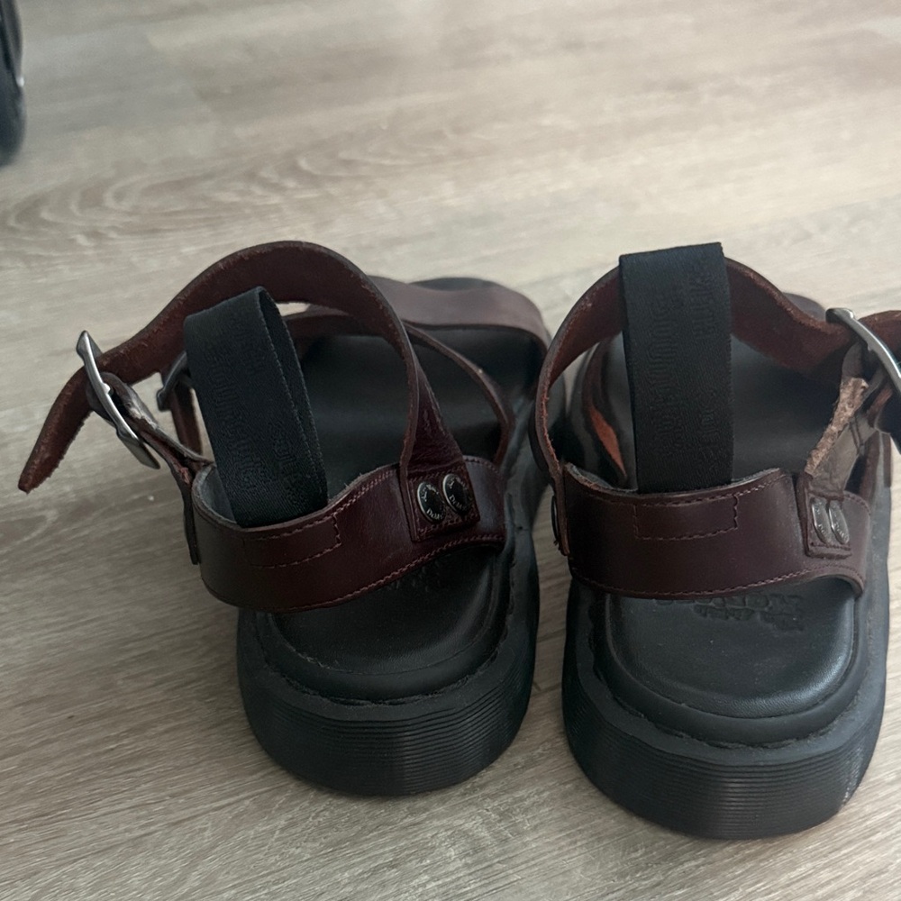 Women's Dr Marten Brown Leather Sandals - Picture 3 of 5